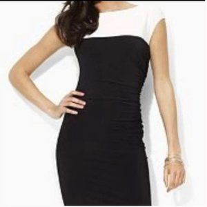 Lauren by Ralph Lauren Classic Black & White Colorblock Dress Sx 10
